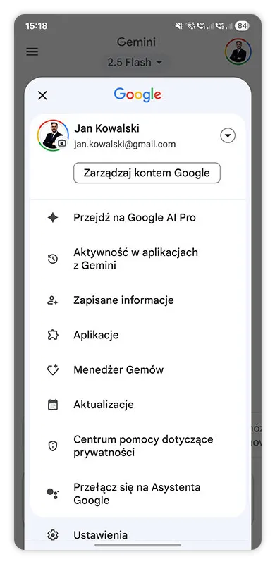 Wybierz opcję Przejdź na Google AI Pro