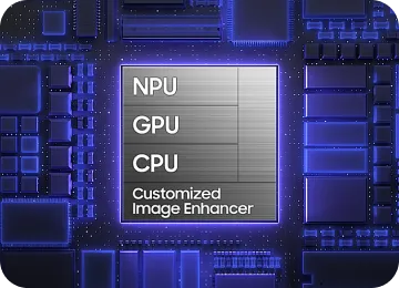 Układ procesora Galaxy z modułami NPU, GPU i CPU