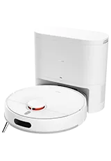 Biały robot sprzątający Xiaomi Robot Vacuum H40 z automatyczną stacją opróżniania.