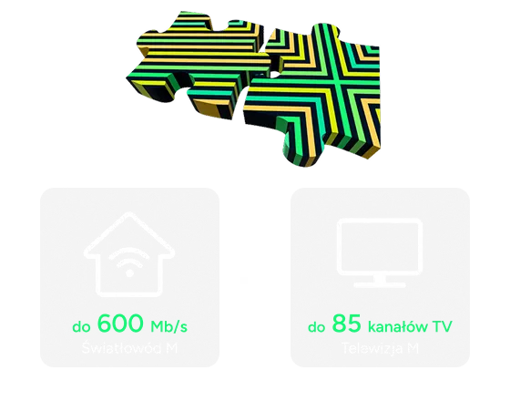 światłowód do 600 mb/s + Telewizja do 85 kanałów
