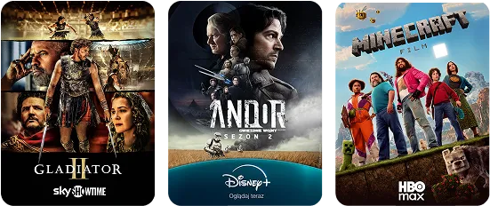 Filmy na platformach streamingowych: Gladiator 2 na SkyShowtime, ANDOR Sezon 2 na Disney+, Minecraft na HBO Max
