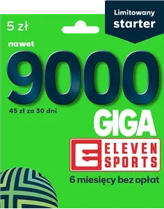 Starter limitowany nawet 9000 GIGA - 45 zł za 30 dni